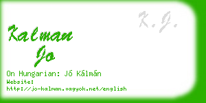 kalman jo business card